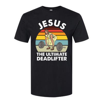 Vintage Retro Jesus The Ultimate Deadlifter Funny Gym Bodybuliding Softstyle® CVC T-Shirt