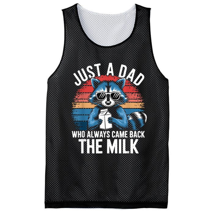 Vintage Racoon Just A Dad Who Always Came Back With Mesh Reversible Basketball Jersey Tank