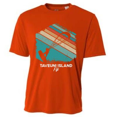 Vintage Retro Kitesurf Taveuni Island Kite Surfing Gift Cooling Performance Crew T-Shirt