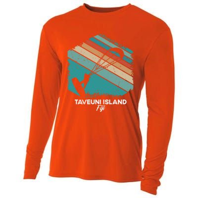 Vintage Retro Kitesurf Taveuni Island Kite Surfing Gift Cooling Performance Long Sleeve Crew