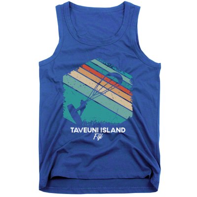 Vintage Retro Kitesurf Taveuni Island Kite Surfing Gift Tank Top