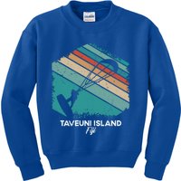 Vintage Retro Kitesurf Taveuni Island Kite Surfing Gift Kids Sweatshirt