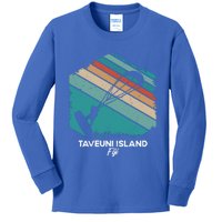 Vintage Retro Kitesurf Taveuni Island Kite Surfing Gift Kids Long Sleeve Shirt