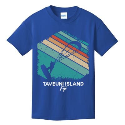 Vintage Retro Kitesurf Taveuni Island Kite Surfing Gift Kids T-Shirt