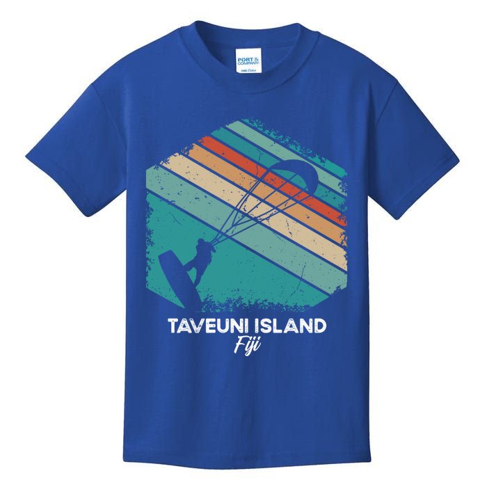 Vintage Retro Kitesurf Taveuni Island Kite Surfing Gift Kids T-Shirt