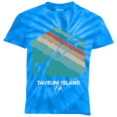 Vintage Retro Kitesurf Taveuni Island Kite Surfing Gift Kids Tie-Dye T-Shirt