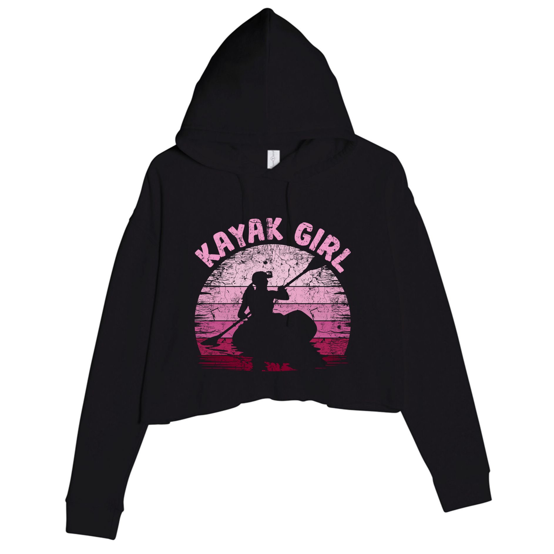 Vintage Retro Kayak Canoe Kayak Kayaking Great Gift Crop Fleece Hoodie