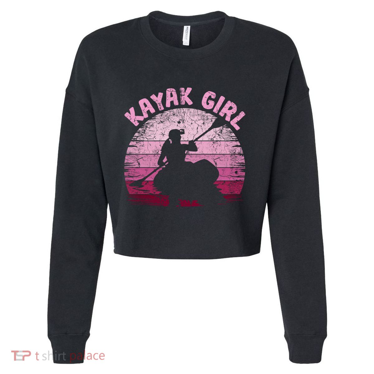 Vintage Retro Kayak Canoe Kayak Kayaking Great Gift Cropped Pullover Crew