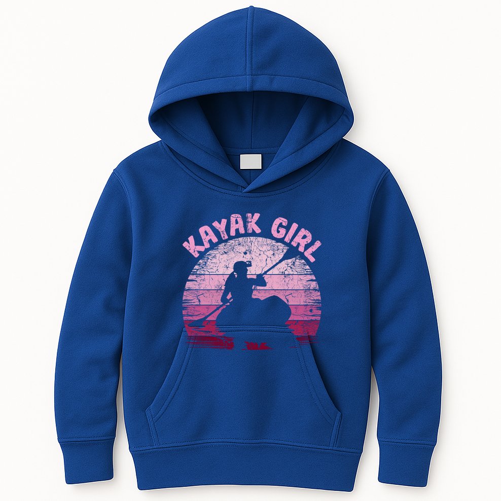 Vintage Retro Kayak Canoe Kayak Kayaking Great Gift Kids Hoodie