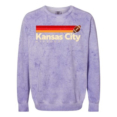 Vintage Retro Kansas City Missouri Football Colorblast Crewneck Sweatshirt