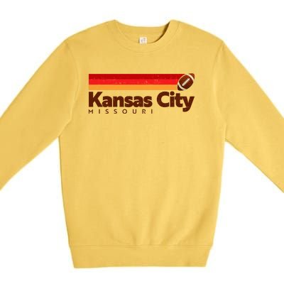 Vintage Retro Kansas City Missouri Football Premium Crewneck Sweatshirt