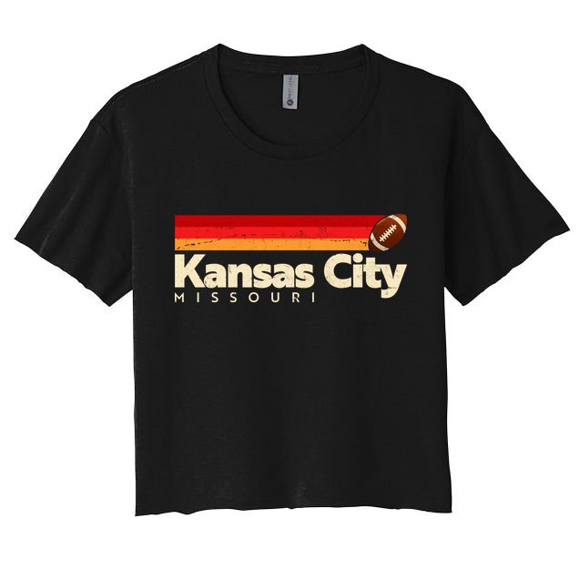 Vintage Retro Kansas City Missouri Football Crop Top