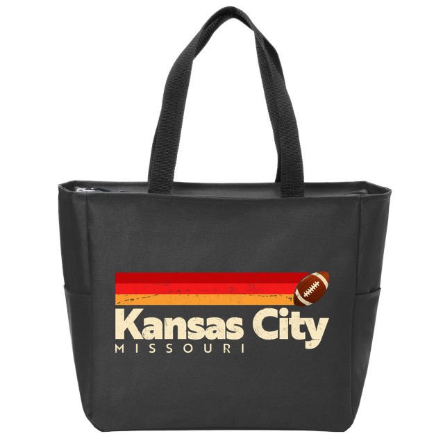 Vintage Retro Kansas City Missouri Football Zip Tote Bag
