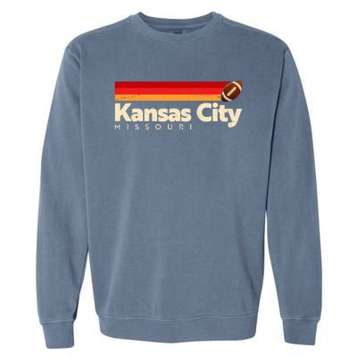 Vintage Retro Kansas City Missouri Football Garment-Dyed Sweatshirt