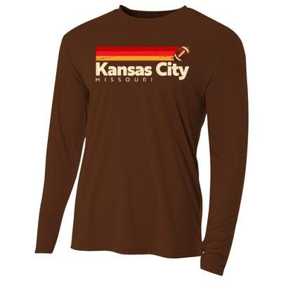 Vintage Retro Kansas City Missouri Football Cooling Performance Long Sleeve Crew