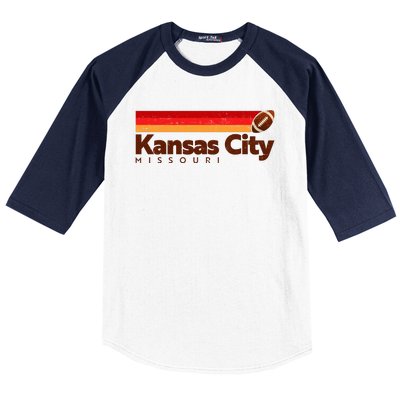 Vintage Retro Kansas City Missouri Football Baseball Sleeve Shirt