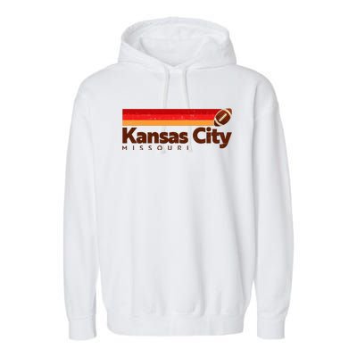 Vintage Retro Kansas City Missouri Football Garment-Dyed Fleece Hoodie