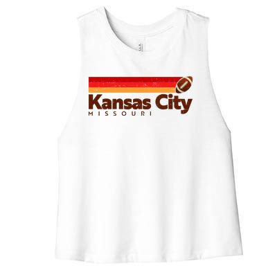 Vintage Retro Kansas City Missouri Football Women's Racerback Cropped Tank