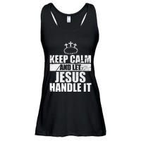 Vintage Retro Keep Calm And Let Jesus Handle it God Believer Ladies Essential Flowy Tank