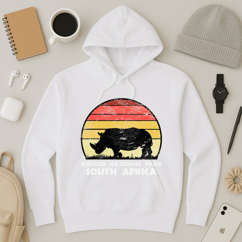 Vintage Retro Kruger National Park South Africa Africa Safa Hoodie