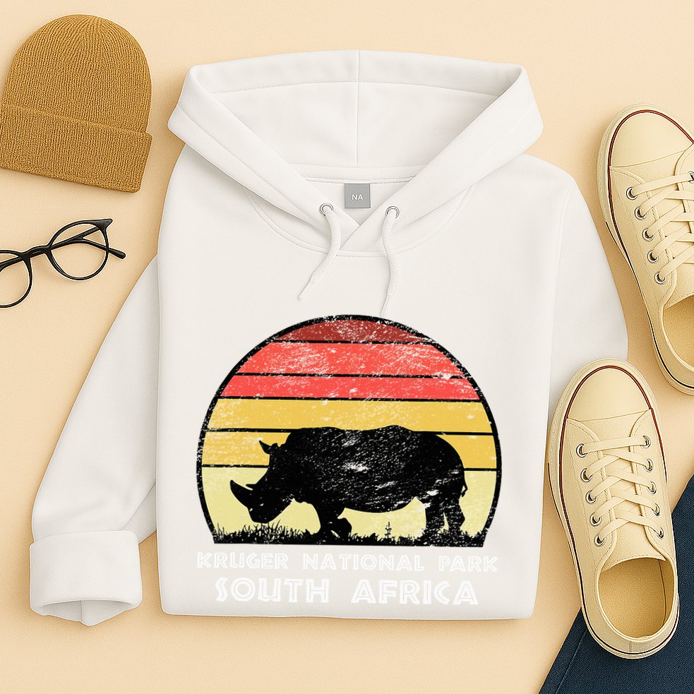 Vintage Retro Kruger National Park South Africa Africa Safa Hoodie