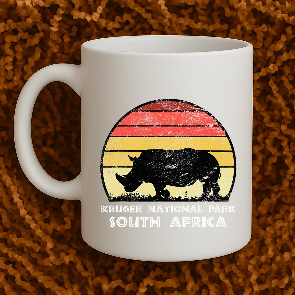 Vintage Retro Kruger National Park South Africa Africa Safa Mug