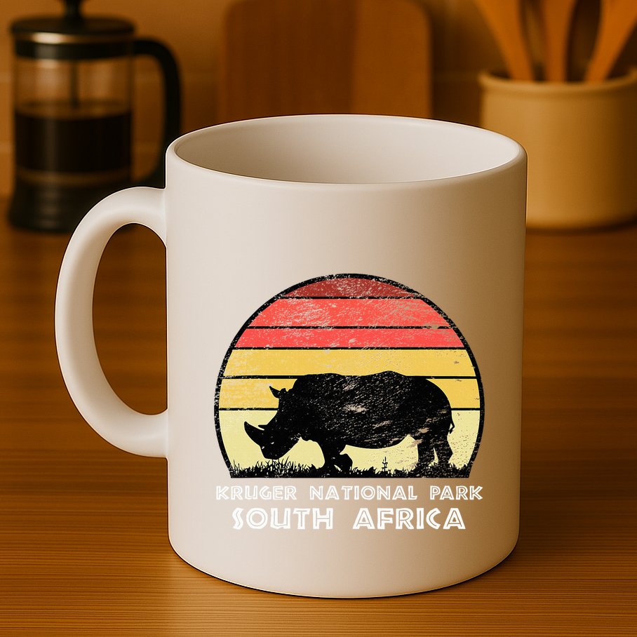 Vintage Retro Kruger National Park South Africa Africa Safa Mug