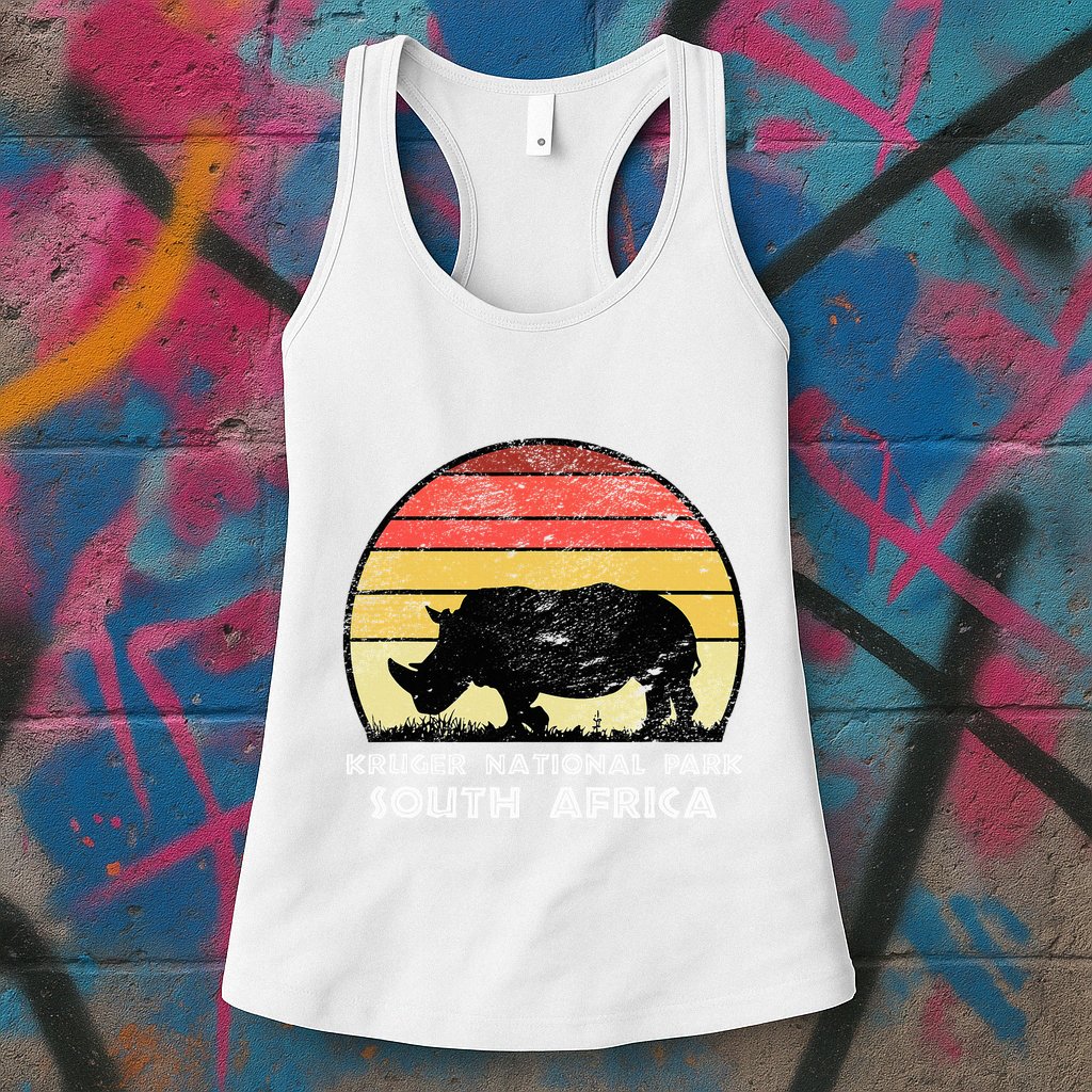 Vintage Retro Kruger National Park South Africa Africa Safa Womens Tank Top