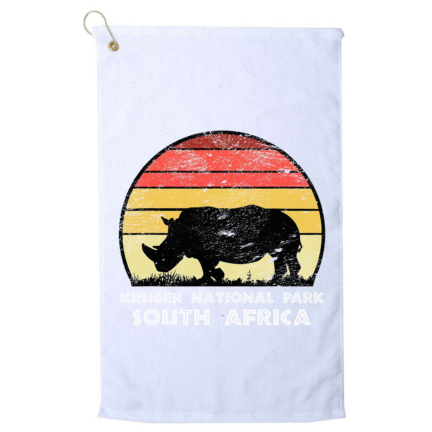 Vintage Retro Kruger National Park South Africa Africa Safa Golf Towel