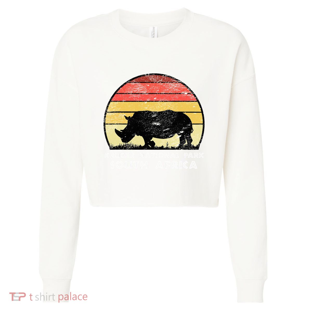 Vintage Retro Kruger National Park South Africa Africa Safa Cropped Pullover Crew