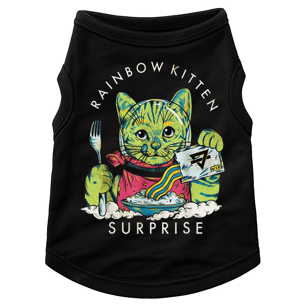 Vintage Rainbow Kitten Surprise Funny Cat Lover Doggie Tank