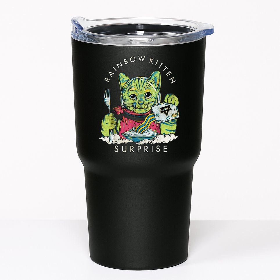 Vintage Rainbow Kitten Surprise Funny Cat Lover Tumbler