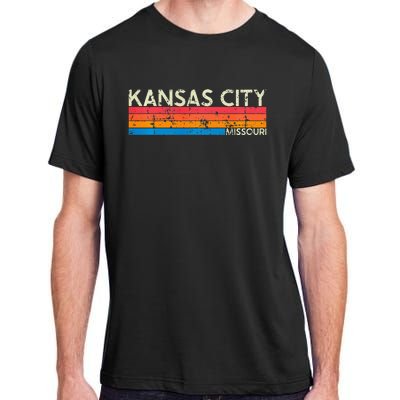 Vintage Retro Kansas City Missouri Distressed Adult ChromaSoft Performance T-Shirt