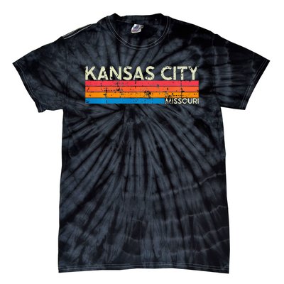 Vintage Retro Kansas City Missouri Distressed Tie-Dye T-Shirt