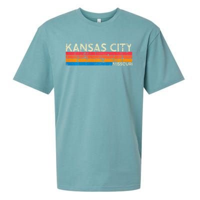 Vintage Retro Kansas City Missouri Distressed Sueded Cloud Jersey T-Shirt