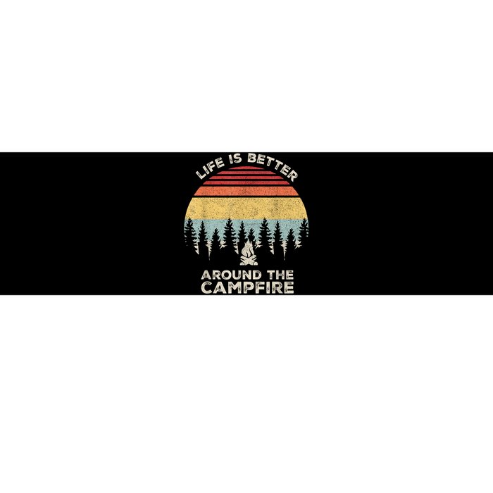 Vintage Retro Life Is Better Around The Campfire Camping Bumper Sticker