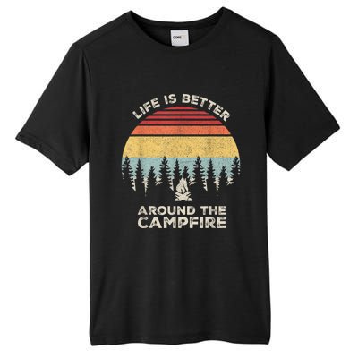 Vintage Retro Life Is Better Around The Campfire Camping Tall Fusion ChromaSoft Performance T-Shirt