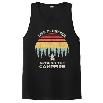 Vintage Retro Life Is Better Around The Campfire Camping PosiCharge Competitor Tank