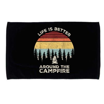 Vintage Retro Life Is Better Around The Campfire Camping Microfiber Hand Towel