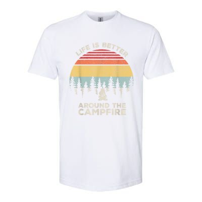 Vintage Retro Life Is Better Around The Campfire Camping Softstyle CVC T-Shirt