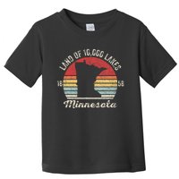 Vintage Retro Land Of 10000 Lakes 1858 Minnesota Toddler T-Shirt