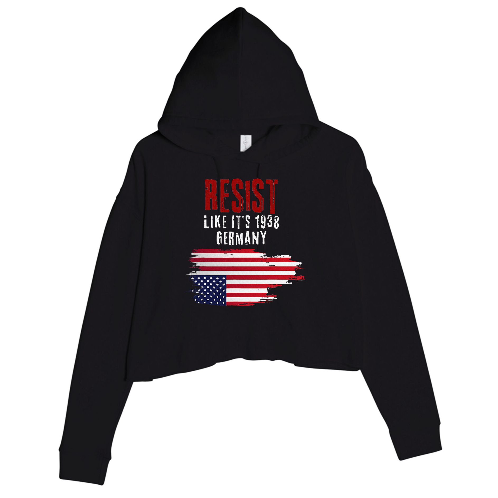 Vintage Resist Like Its 1938 Germany Flag Funny Crop Fleece Hoodie