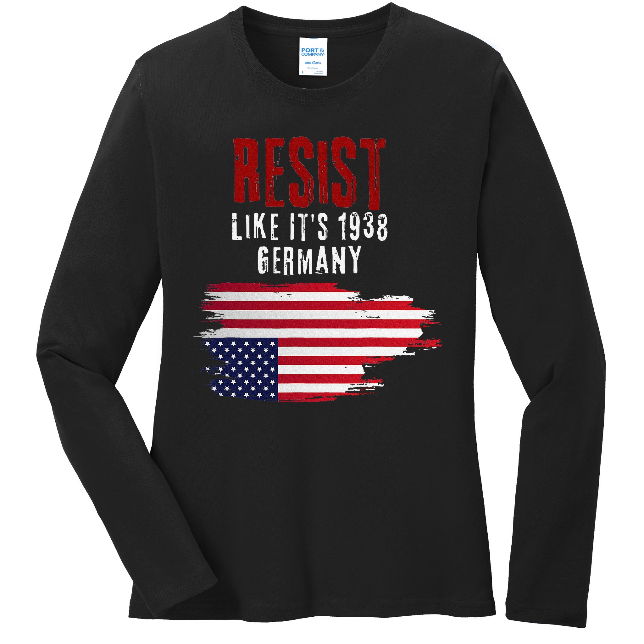 Vintage Resist Like Its 1938 Germany Flag Funny Ladies Long Sleeve Shirt