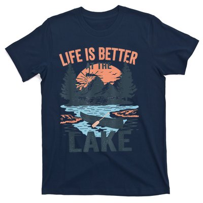 Vintage Retro Life Is Better At The Lake Lake Life Funny T-Shirt