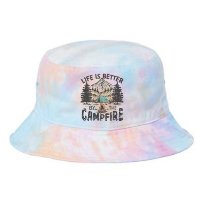 Vintage Retro Life Is Better Around The Campfire Camping Tie Dye Newport Bucket Hat