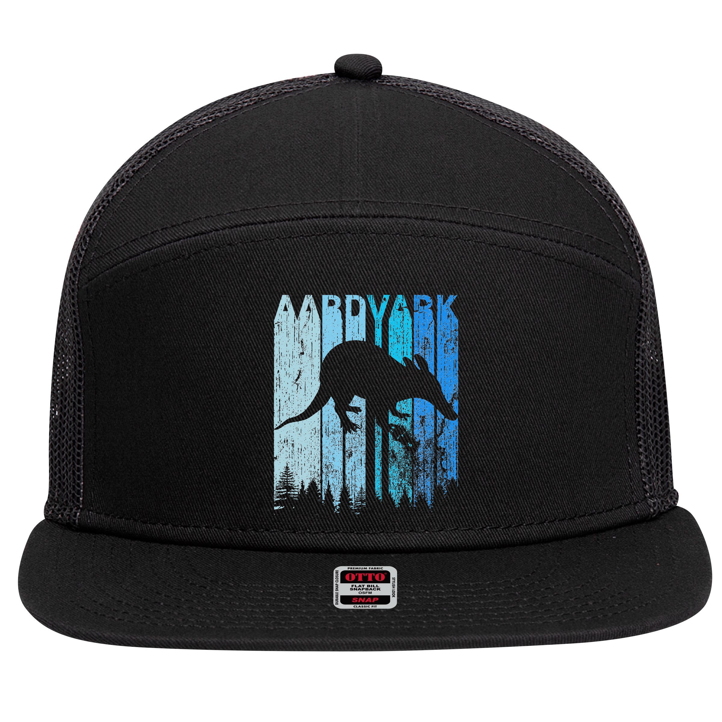Vintage Retro Love Aardvark Silhouette Funny Animal Lover 7 Panel Mesh Trucker Snapback Hat