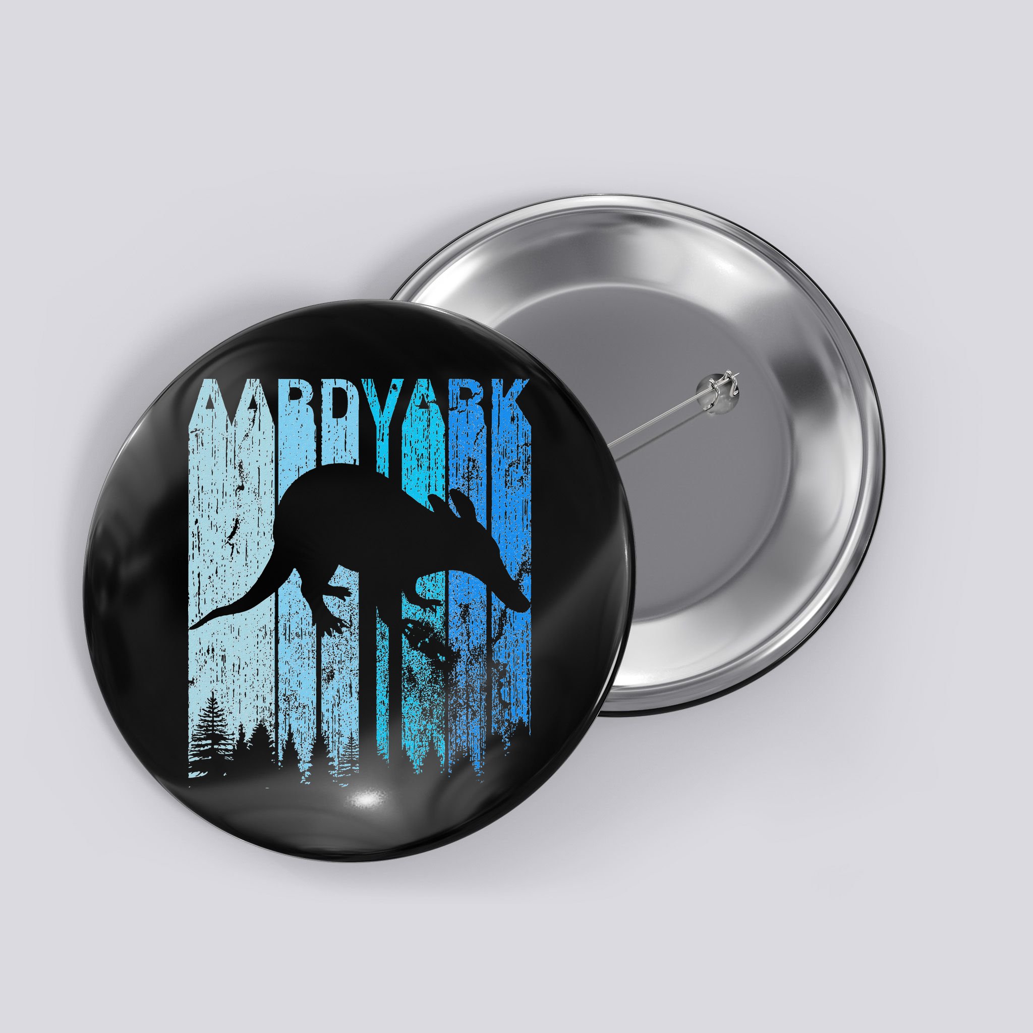 Vintage Retro Love Aardvark Silhouette Funny Animal Lover Button