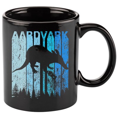 Vintage Retro Love Aardvark Silhouette Funny Animal Lover 11oz C Handle Ceramic Mug