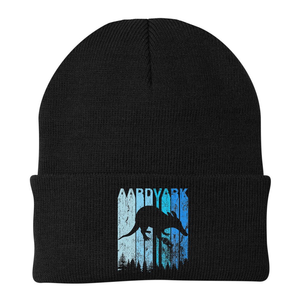Vintage Retro Love Aardvark Silhouette Funny Animal Lover Beanie