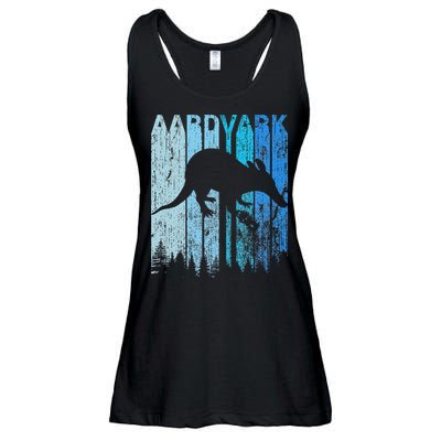 Vintage Retro Love Aardvark Silhouette Funny Animal Lover Ladies Essential Flowy Tank